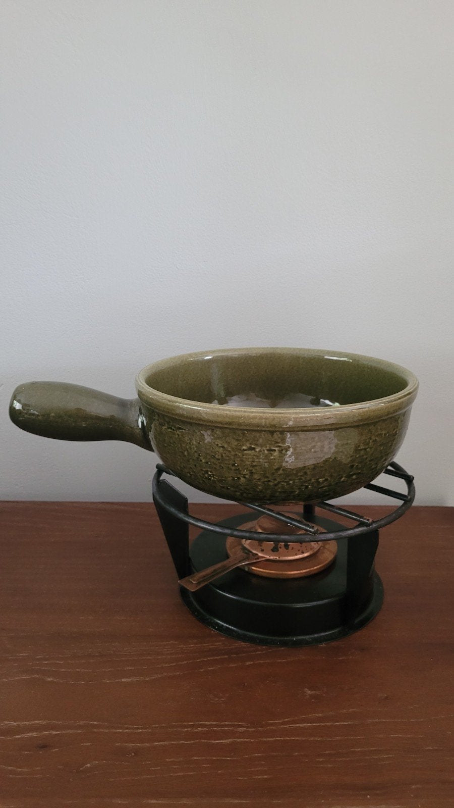 Vintage Landert Kaasfondue Set Zwitserland Jaren '70/'80, Ophalen of Verzenden, Steen/keramiek, Overige merken, Groen