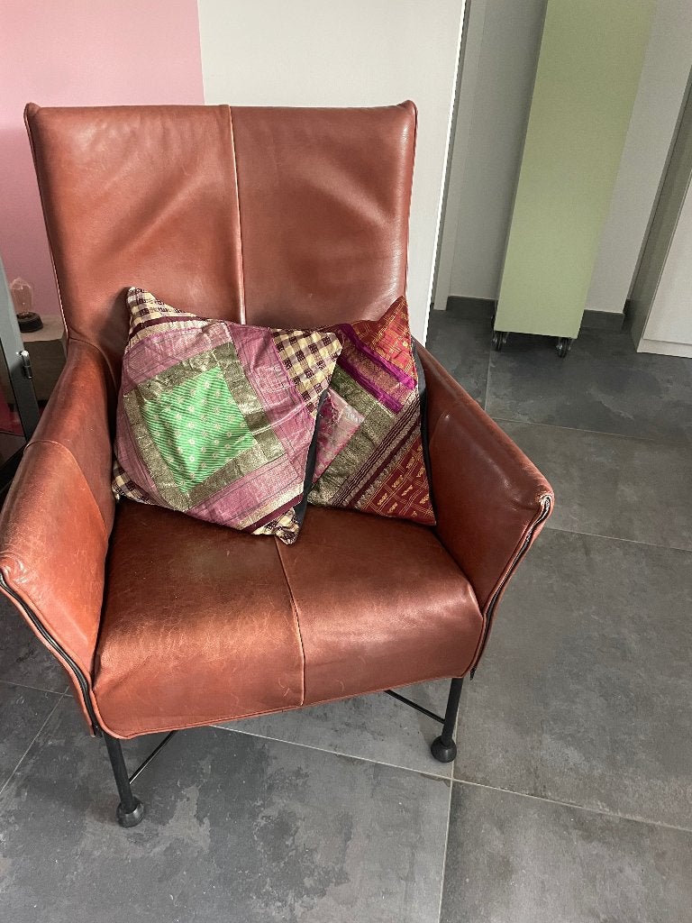 Design fauteuil Charly Gerard van den Berg - leer, Huis en Inrichting, Ophalen, Gebruikt, 75 tot 100 cm, 75 tot 100 cm