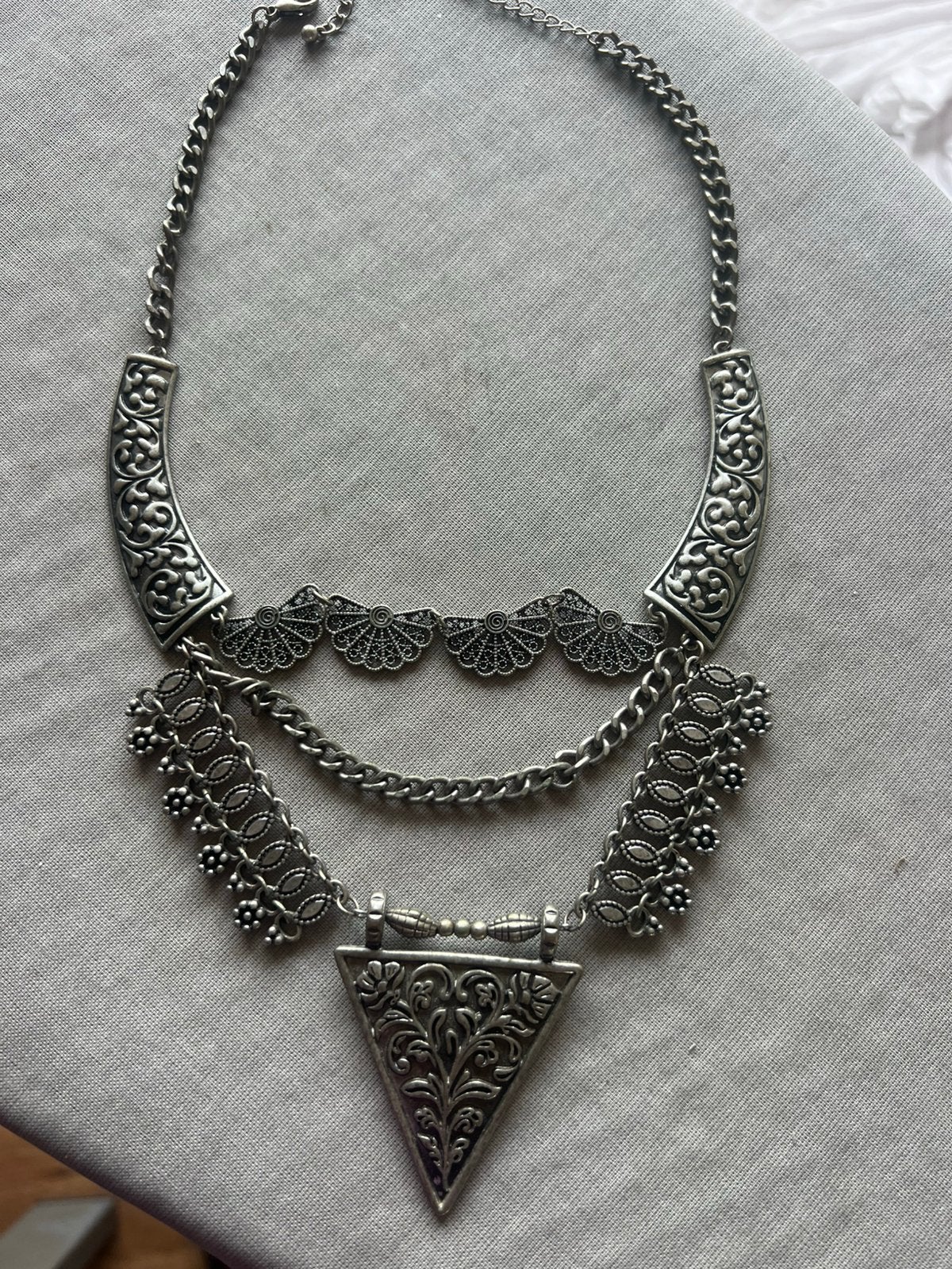 Oosters achtige ketting, Ophalen of Verzenden, Zo goed als nieuw, Zilver, Overige materialen