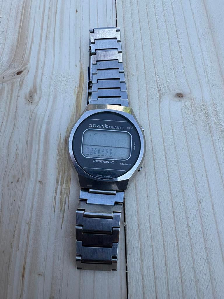 CITIZEN QUARTZ Crystron LC, Ophalen, Staal, Met bandje, 1960 of later