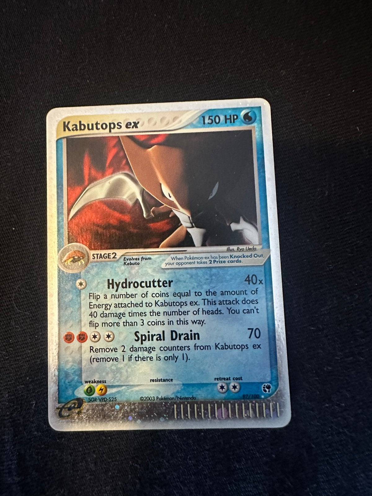 Kabutops ex Pokémon kaart - NM conditie, Ophalen of Verzenden, Zo goed als nieuw, Losse kaart