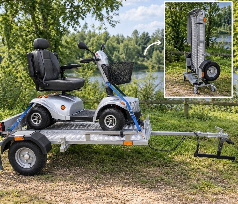 Inklapbare aanhanger v scootmobiel, driewielfiets,bakfiets, Ophalen of Verzenden, Overige merken