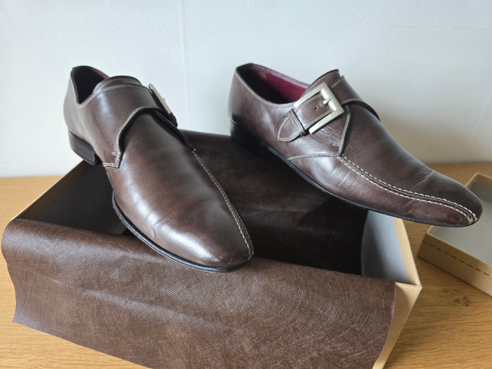 Borgioli herenschoenen - Maat 6.5 - Bruin, Bruin, Ophalen of Verzenden, Gespschoenen, Borgioli