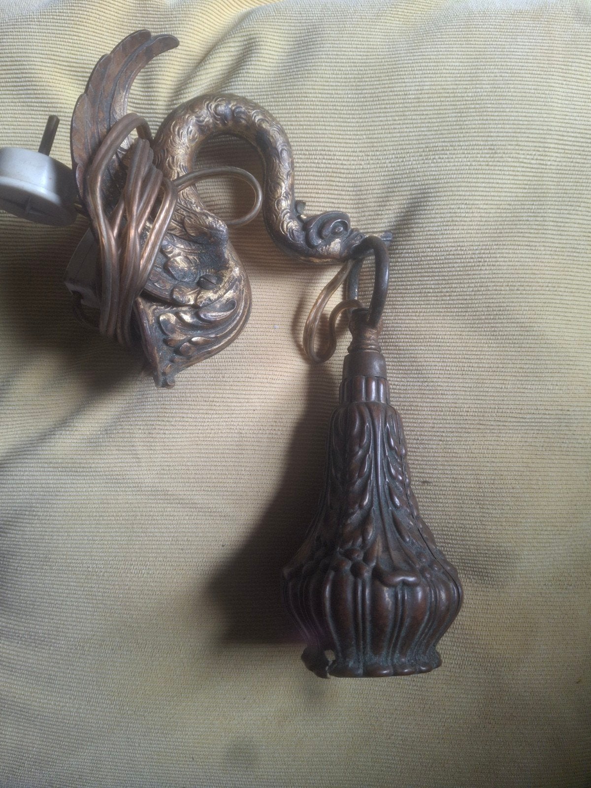 Antieke Art Nouveau Zwanen Wandlamp, Ophalen of Verzenden