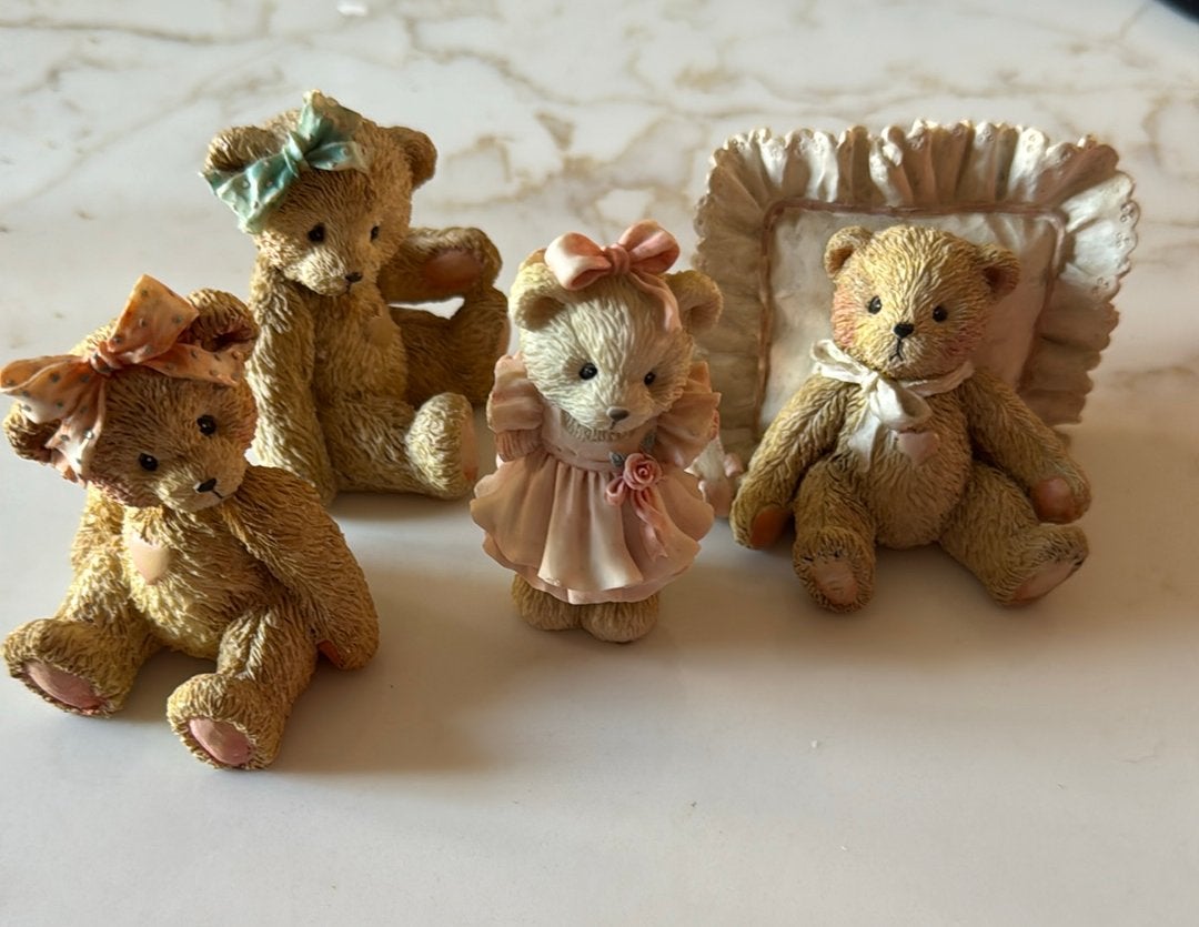 Cherished Teddies Beeldjes Collectie (4 stuks, 1991-1993), Verzamelen, Ophalen of Verzenden, Zo goed als nieuw, Beeldje, Cherished Teddies