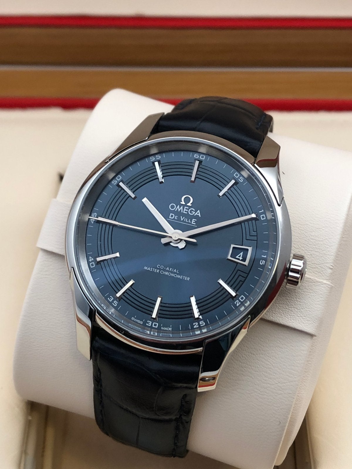 Omega De Ville Hour Vision II, Sieraden, Tassen en Uiterlijk, Horloges | Heren, Leer, Staal, Polshorloge, Ophalen of Verzenden