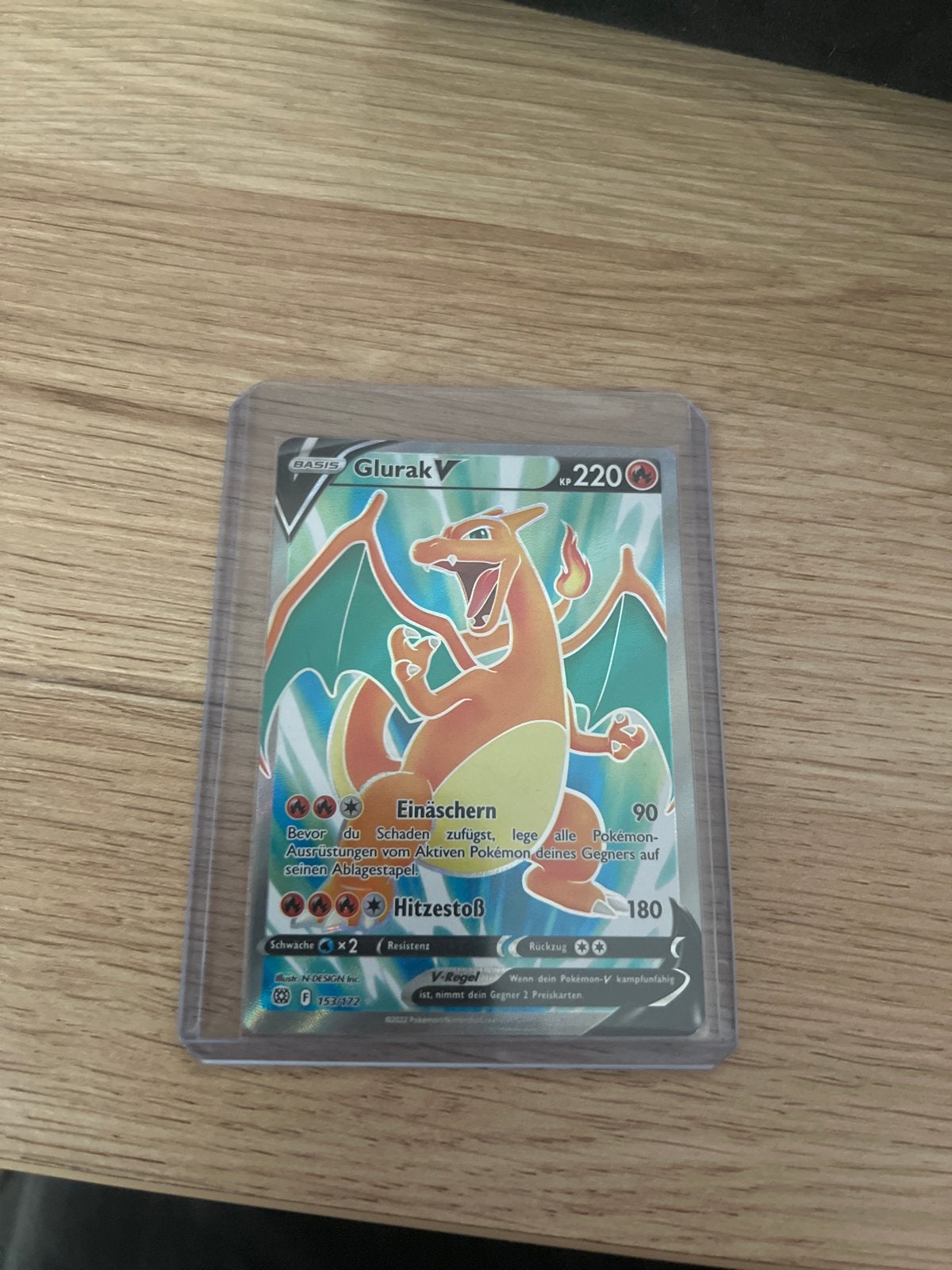 Glurak V Pokémon Kaart - Zo goed als nieuw, Ophalen of Verzenden, Zo goed als nieuw, Losse kaart