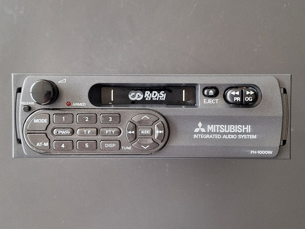 vintage Mitsubishi PH-1000W youngtimer auto-radio cassette, Auto diversen, Autoradio's, Ophalen of Verzenden, Gebruikt