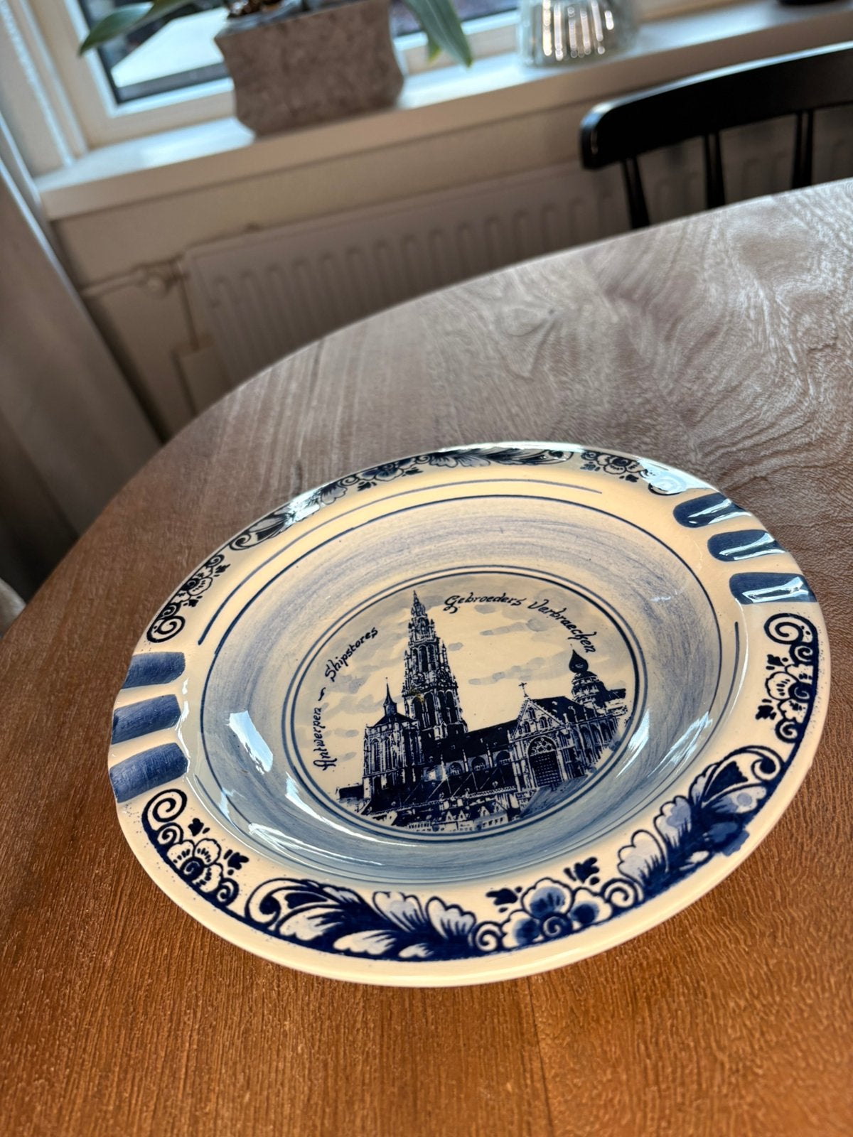 Originele Delfts Blauw Asbak Antwerpen Scheepsstores 1983, Ophalen of Verzenden