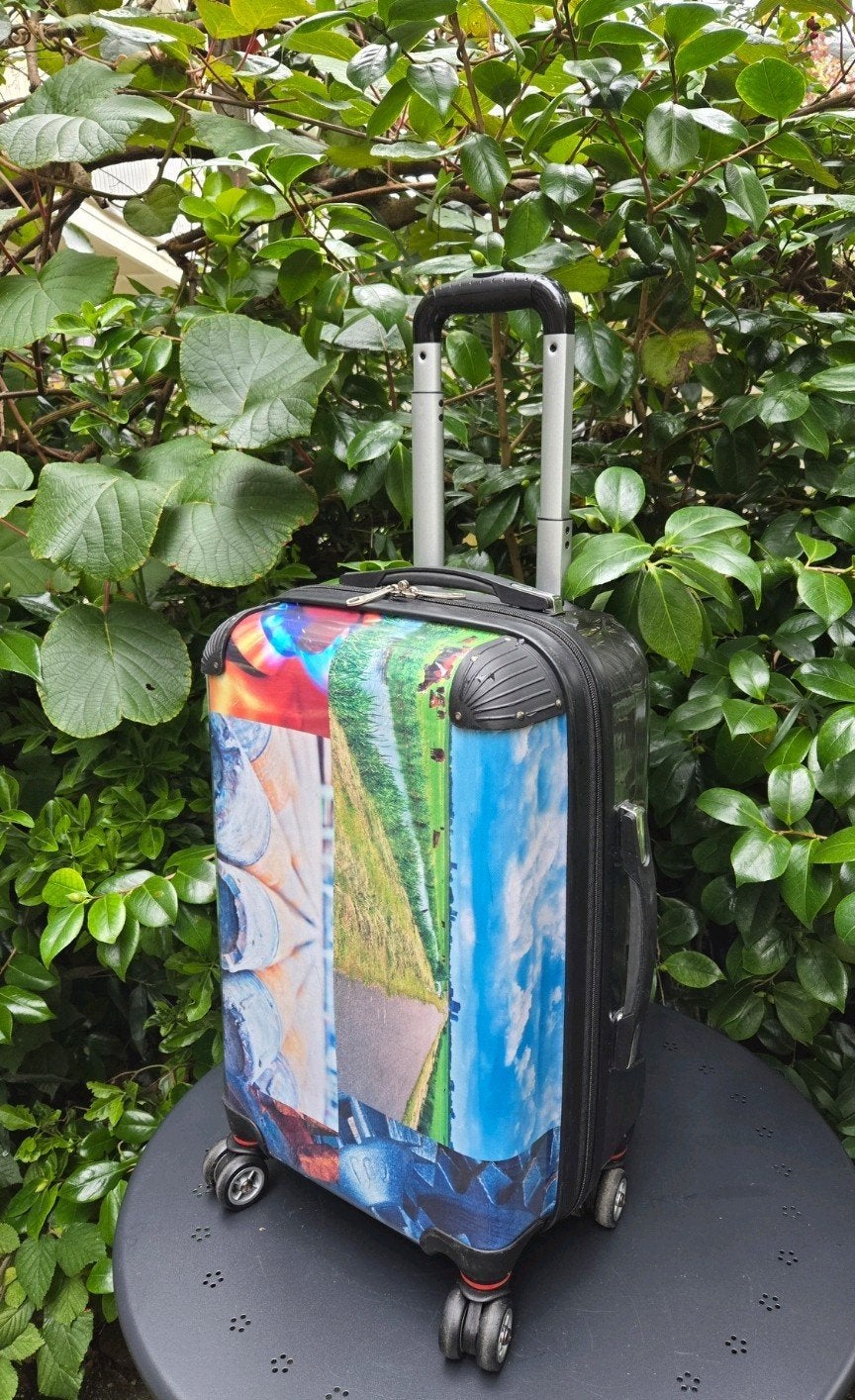 • Small hard-shell cabin/carry-on trolley 360-degree wheels, Ophalen of Verzenden, Zo goed als nieuw, Hard kunststof