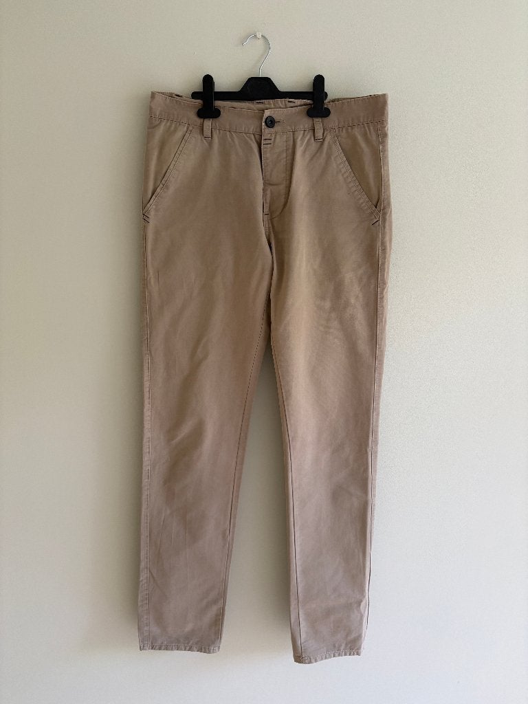 Chinos, broek, beige, katoen, Jack & Jones, Maat W32 L36, Beige, Overige maten, Ophalen of Verzenden, Gedragen