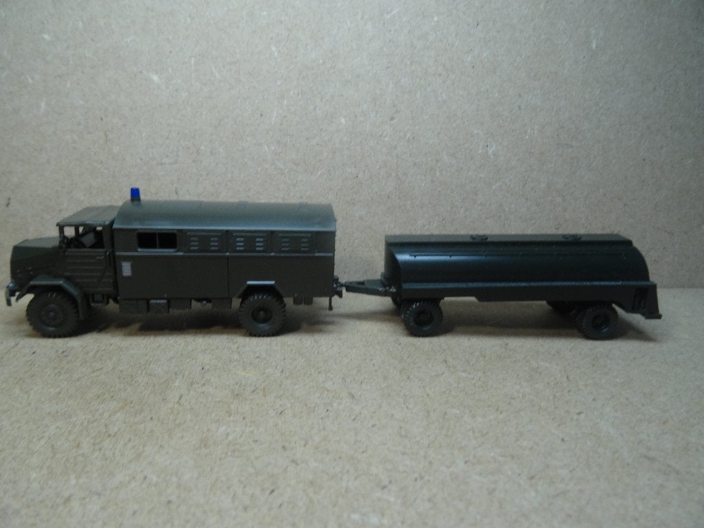ROCO 1/87, MAN 630L2A + Tank-Aanhanger, Militair, Zie Foto`s, Ophalen of Verzenden, Zo goed als nieuw, Bus of Vrachtwagen, Roco