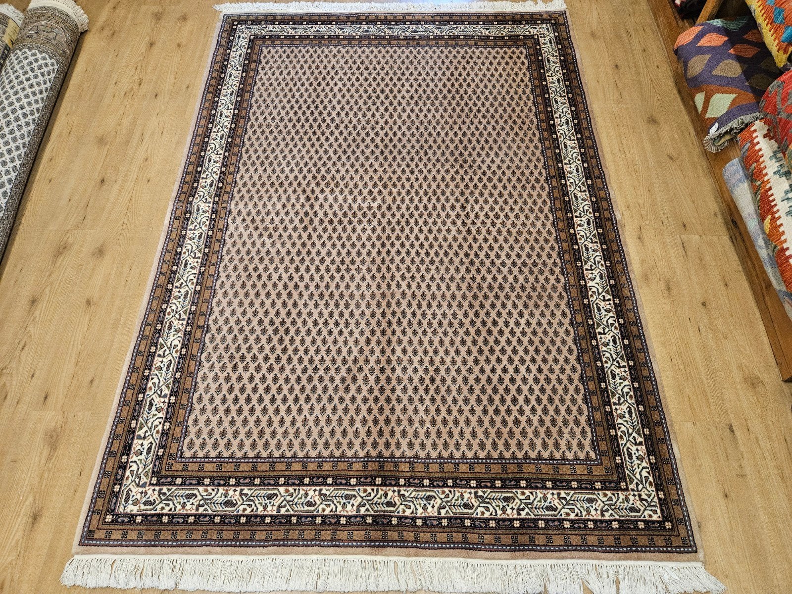 Handgeknoopt oosters tapijt mir 240x169, Info@SlatsAntiek.nl, Bruin, Perzisch, 150 tot 200 cm