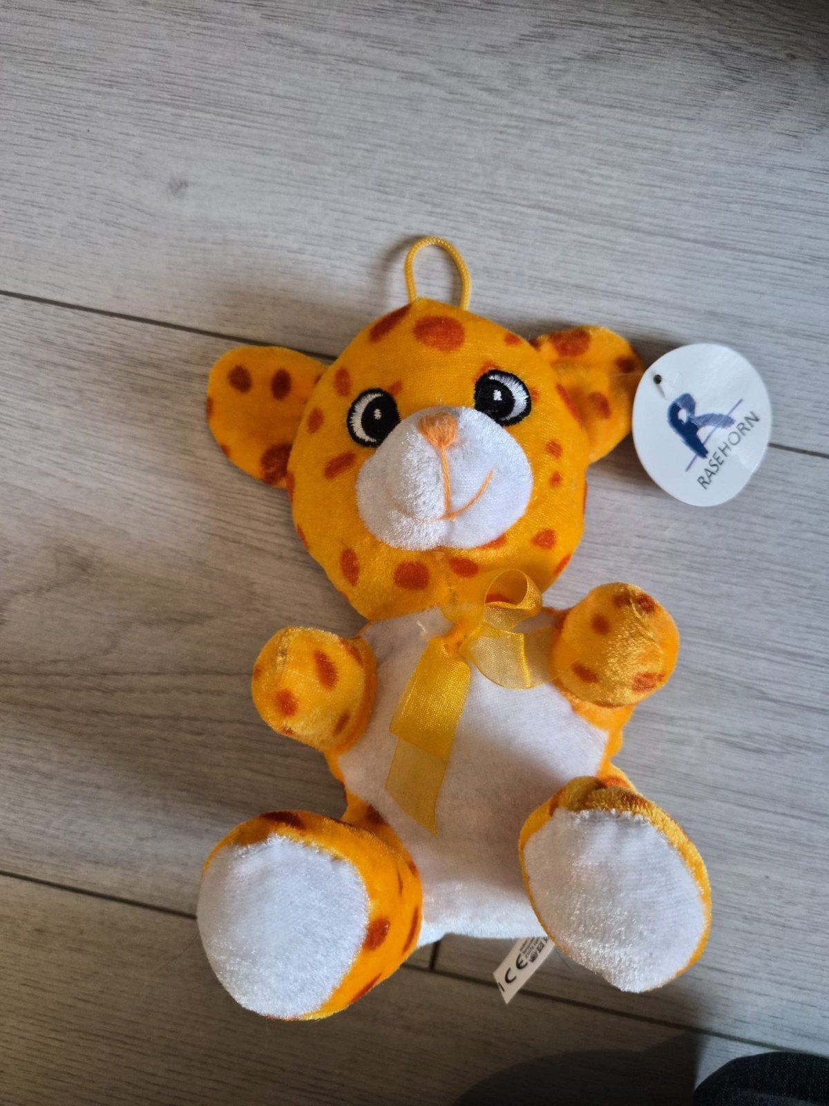 Leuke Rasenhorn knuffel tijger/cheeta - Zo goed als nieuw, Ophalen, Oranje, Overige merken, Overige karakters