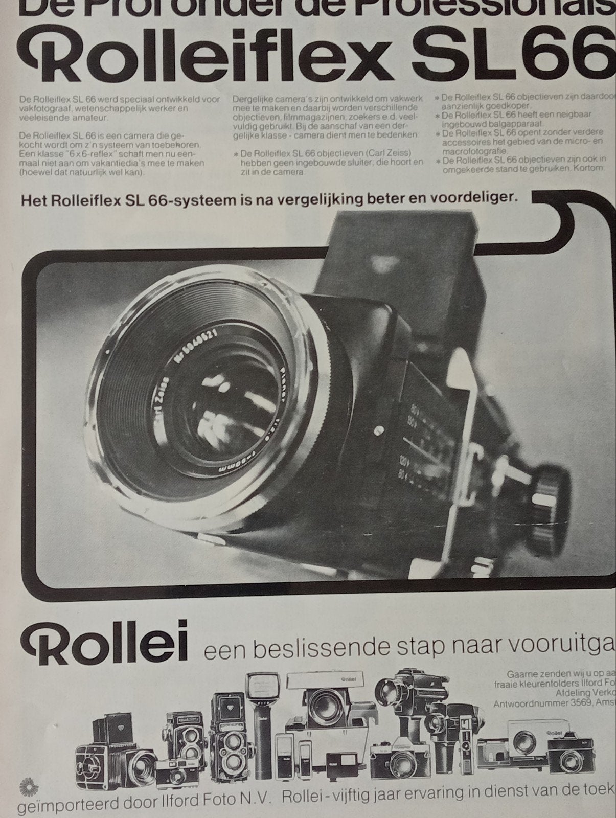 Vintage Rollei advertentie - Tijdschriftpagina jaren '70, Niet van toepassing voor advertentie, Compact, Ophalen of Verzenden