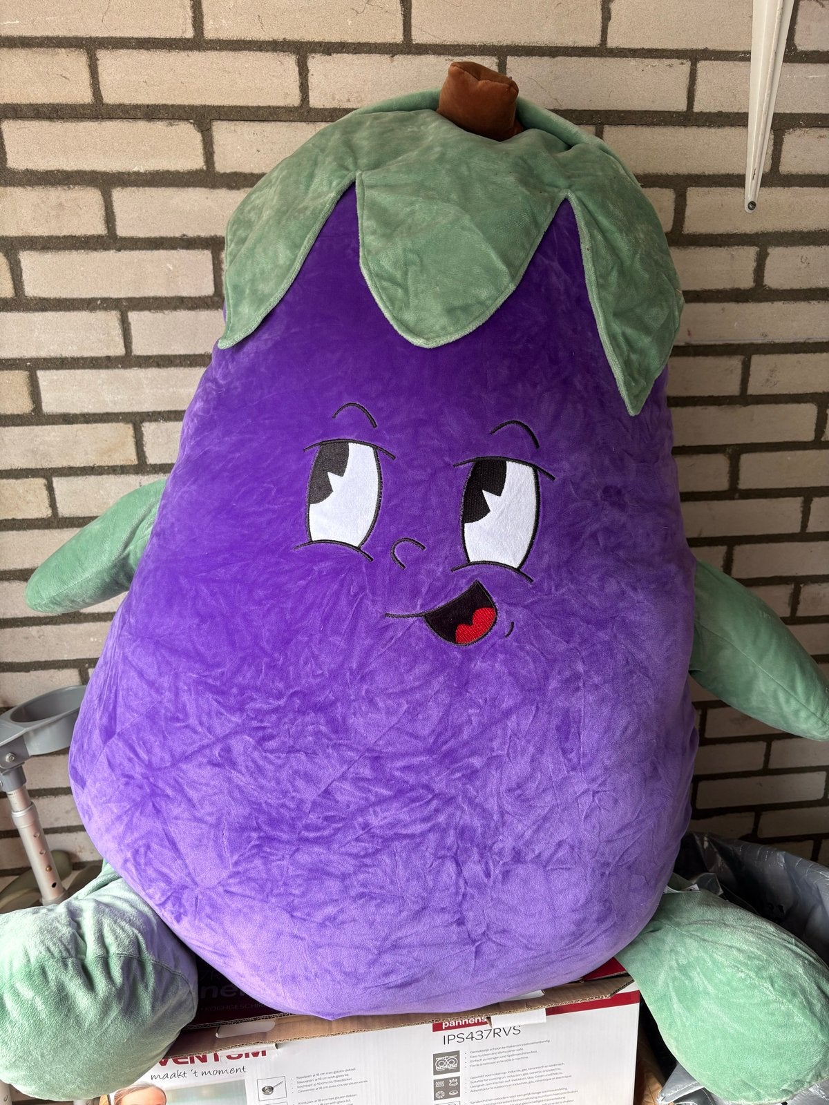 Grote paarse aubergine knuffel - Zacht en knuffelbaar, Paars, Overige merken, Overige karakters, Overige typen