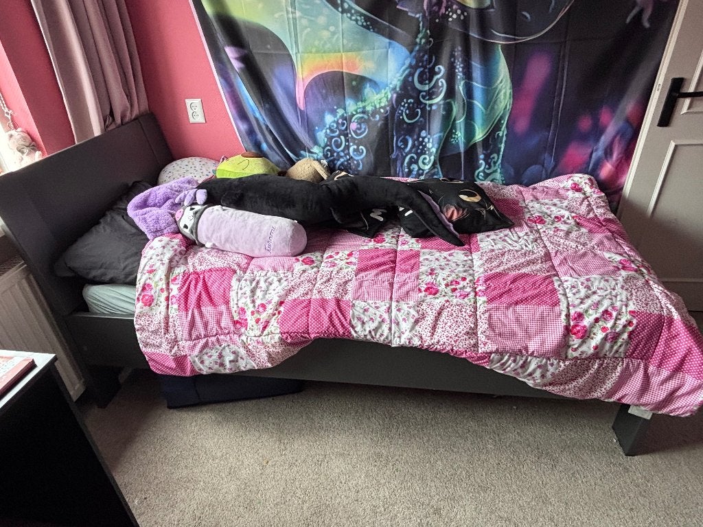 Bed, Ophalen, Gebruikt, 90 cm, Eenpersoons