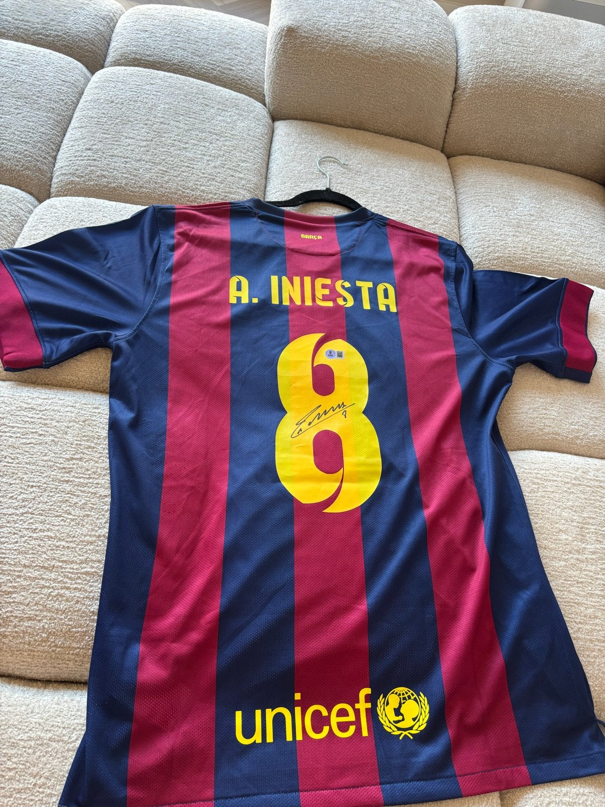 Gesigneerd Inietsa FC Barcelona shirt - Beckett COA, Ophalen of Verzenden, Zo goed als nieuw, Buitenlandse clubs, Shirt
