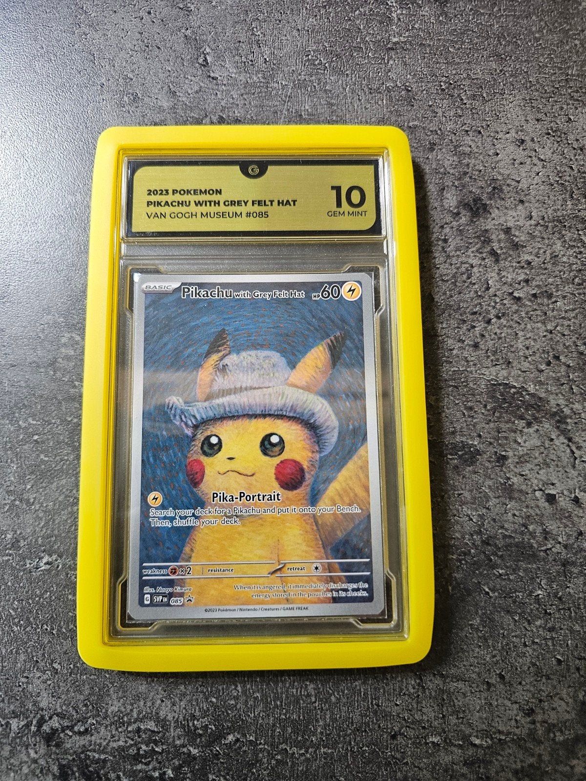 Pikachu met Grijze Vilten Hoed Kaart Van Gogh, Ophalen of Verzenden, Zo goed als nieuw, Losse kaart