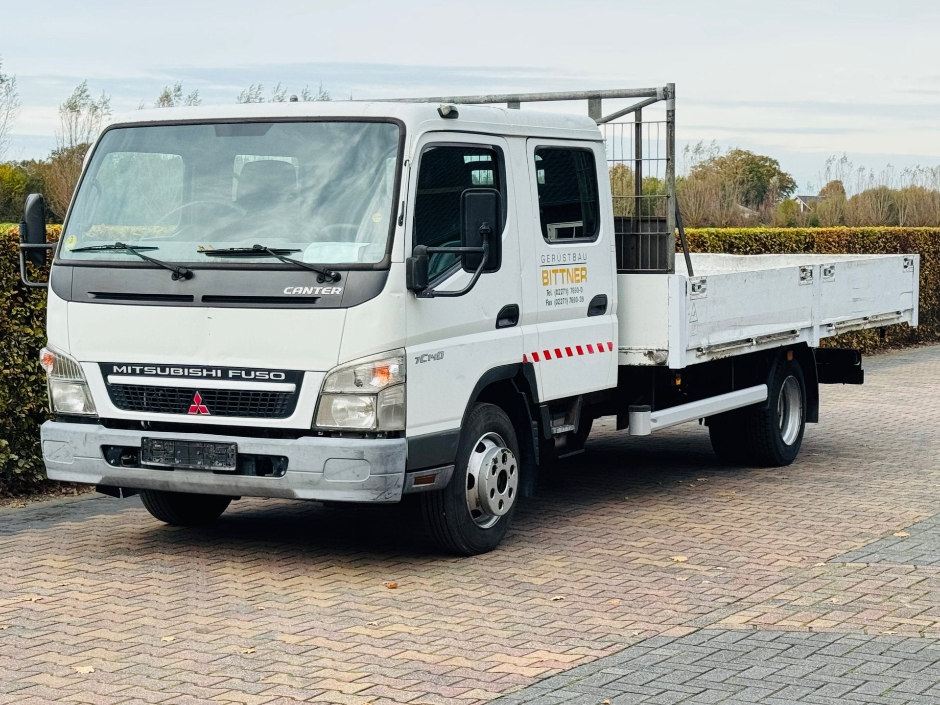 Mitsubishi Canter FUSO 7C14D AIRCO 24V DUBBEL CABINE OPEN LA, Auto's, Bestelauto's, Gebruikt, 4 cilinders, Wit, Origineel Nederlands