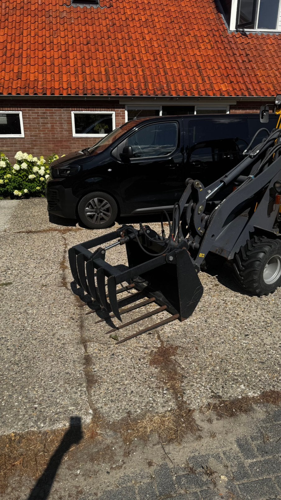 Mestklem / mestgrijper mini shovel, Ophalen