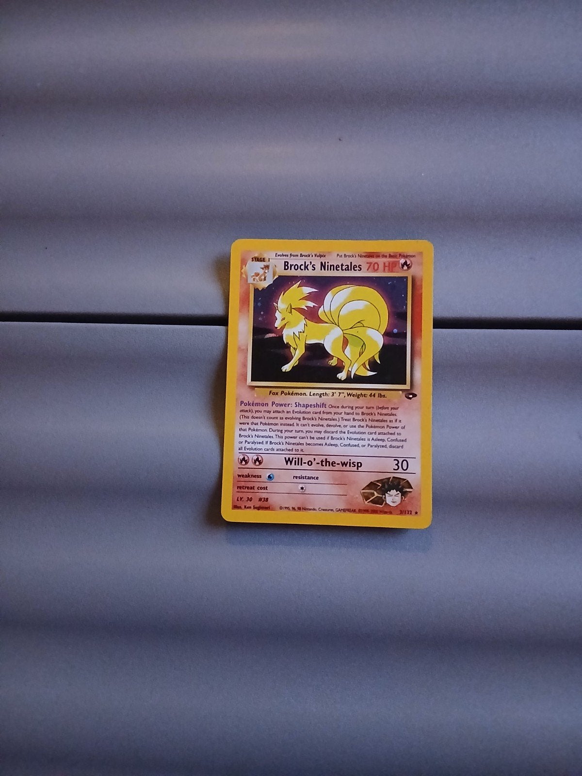 Pokémon Brock's Ninetales 3/132 vintage Gym Challenge, Ophalen of Verzenden, Gebruikt, Losse kaart