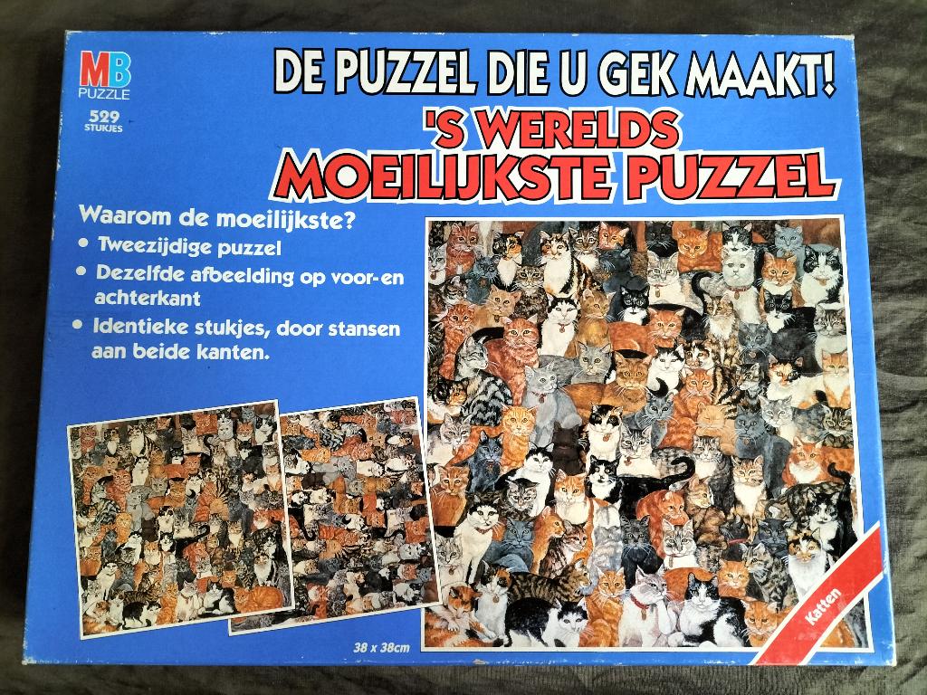 's Werelds moeilijkste puzzel Katten / 529 stukjes, Ophalen of Verzenden, 500 t/m 1500 stukjes, Zo goed als nieuw, Legpuzzel