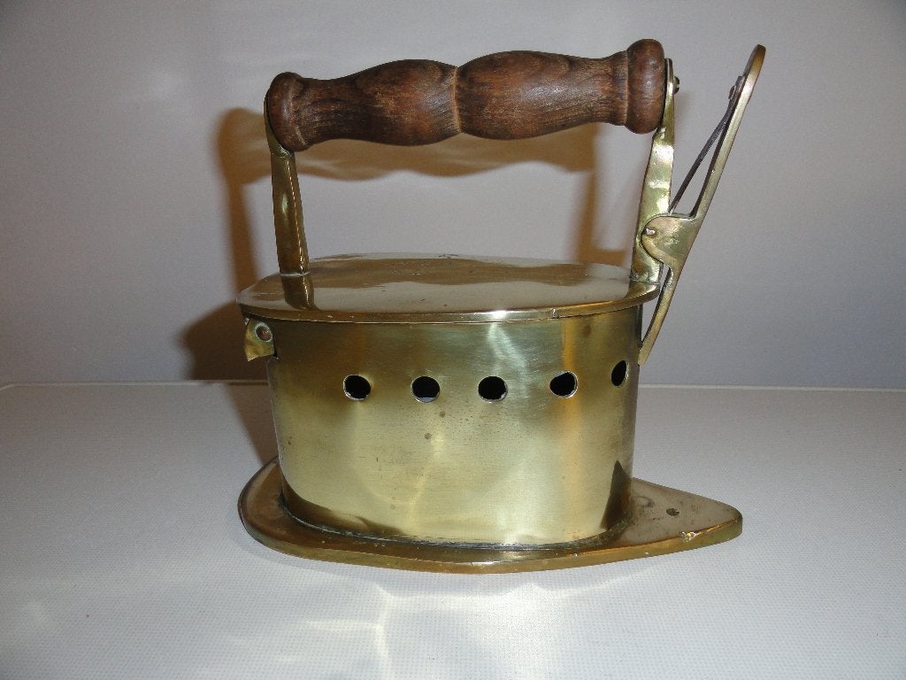 antiek koperen strijkijzer, Ophalen, Koper