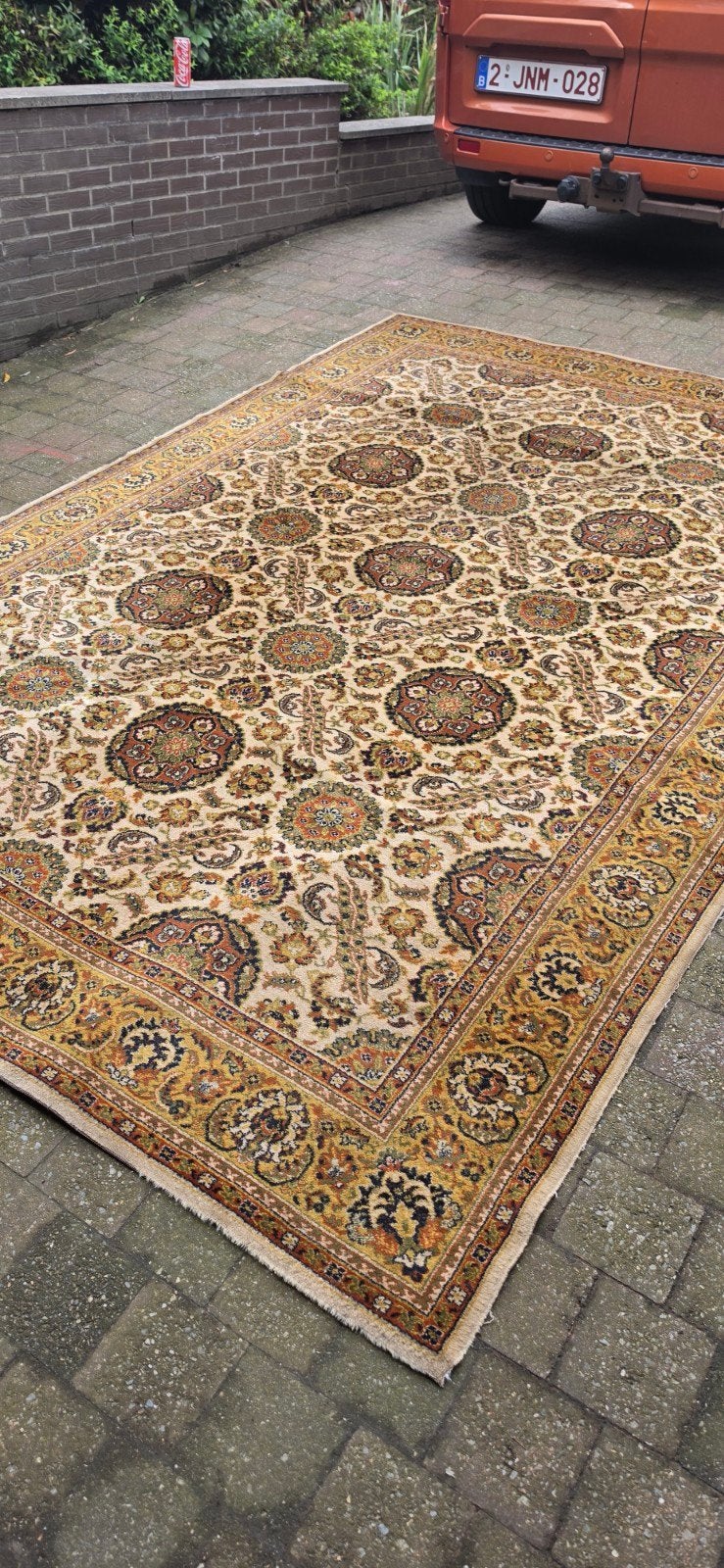 prachtig groot vintage groen Perzisch tapijt 300x200, Perzisch, 200 cm of meer, Ophalen of Verzenden, Zo goed als nieuw