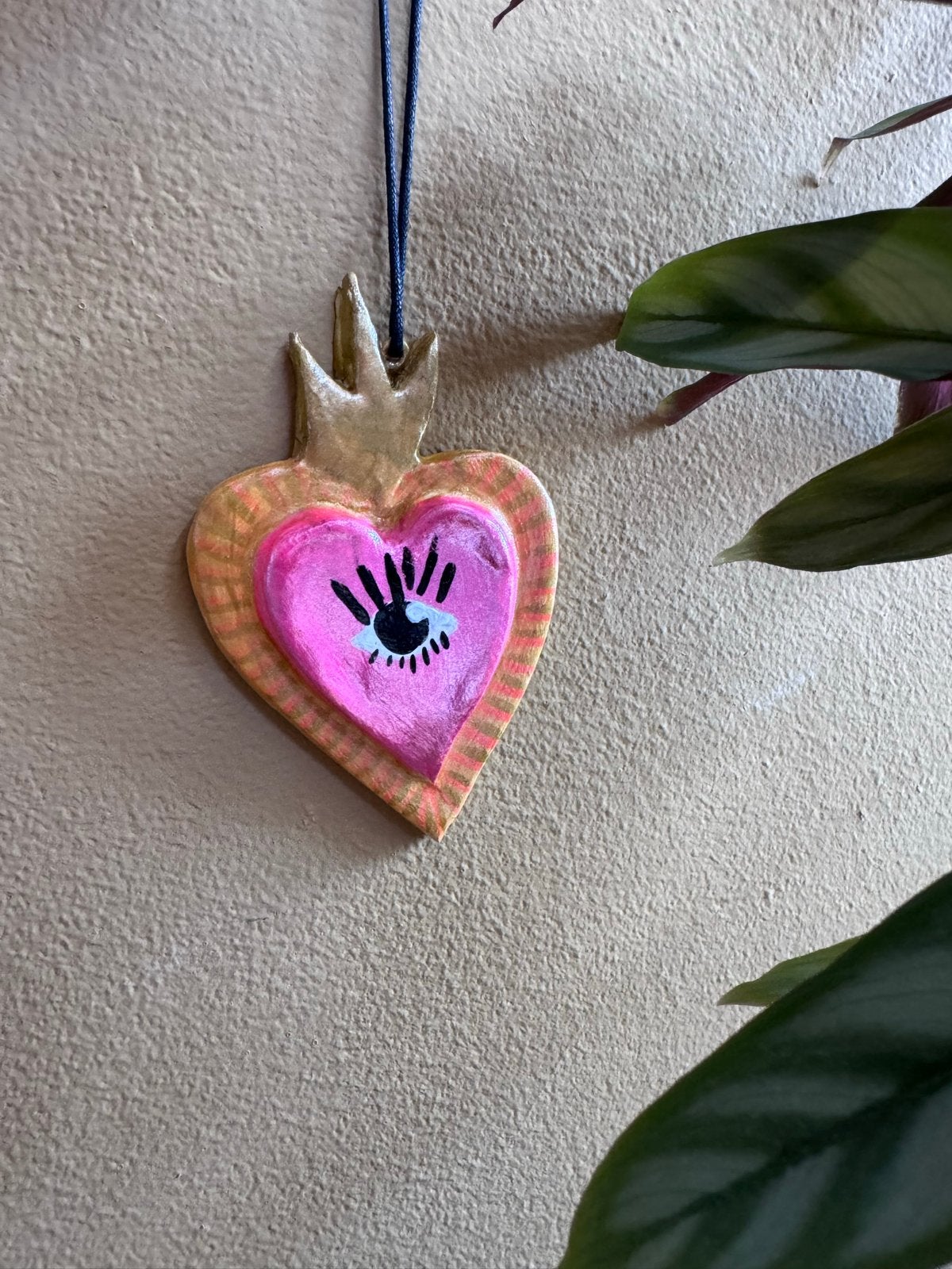 Keramieken Hart met Vlam en Oog - incl. Cadeauverpakking, Meerkleurig, Overige stijlen, Nieuw, Ophalen of Verzenden