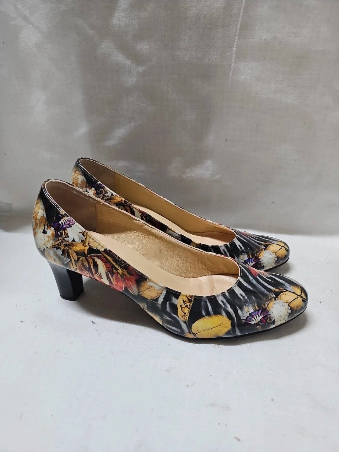 Peter Kaiser Pumps - Bloemenprint & Zebra - Maat 38.5, Peter Kaiser, Pumps, Overige kleuren, Ophalen of Verzenden