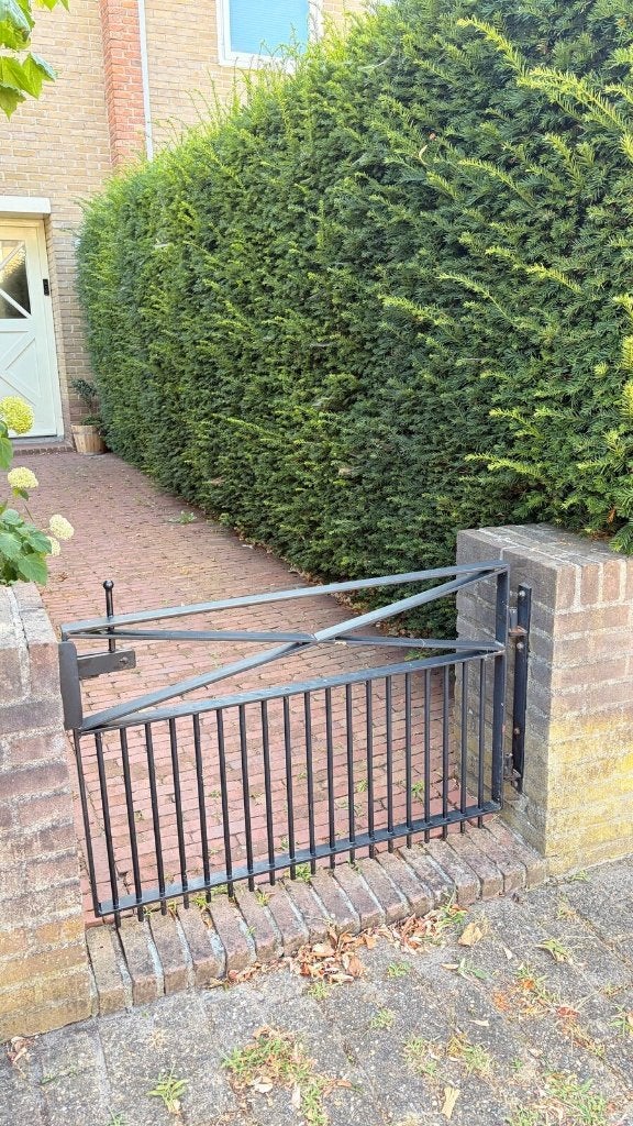 Stevig stalen tuinhek zwart, Ophalen, Gebruikt, IJzer, Tuinhek
