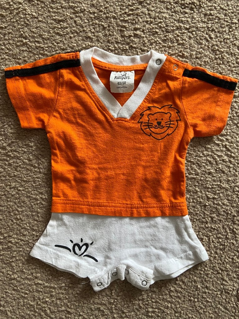 Oranje rompertje -pakje  wk 62-68, Verzamelen, Ophalen of Verzenden, Gebruikt, Overige binnenlandse clubs, Shirt