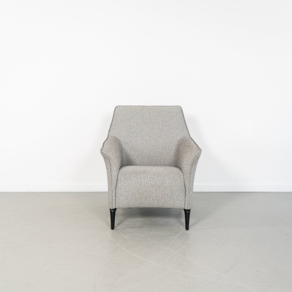 2x Leolux Mayuro Fauteuil Grijs Stof Gemêleerd - Zwart Frame, Huis en Inrichting, Niet ingevuld, Minder dan 75 cm, Niet ingevuld
