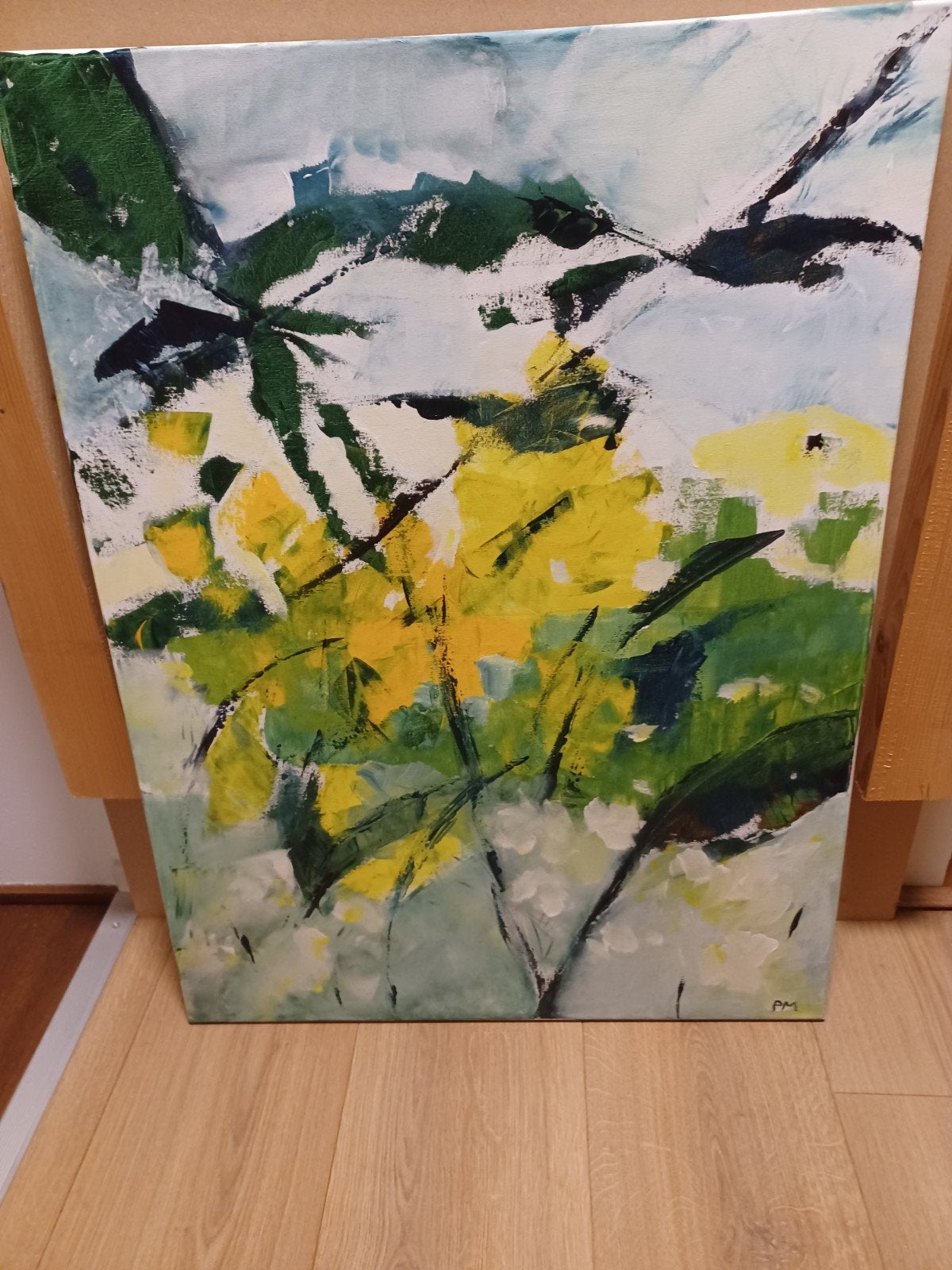 Struikgewas. Acryl op doek. 60x80 cm., Ophalen, Nieuw, Schilderij