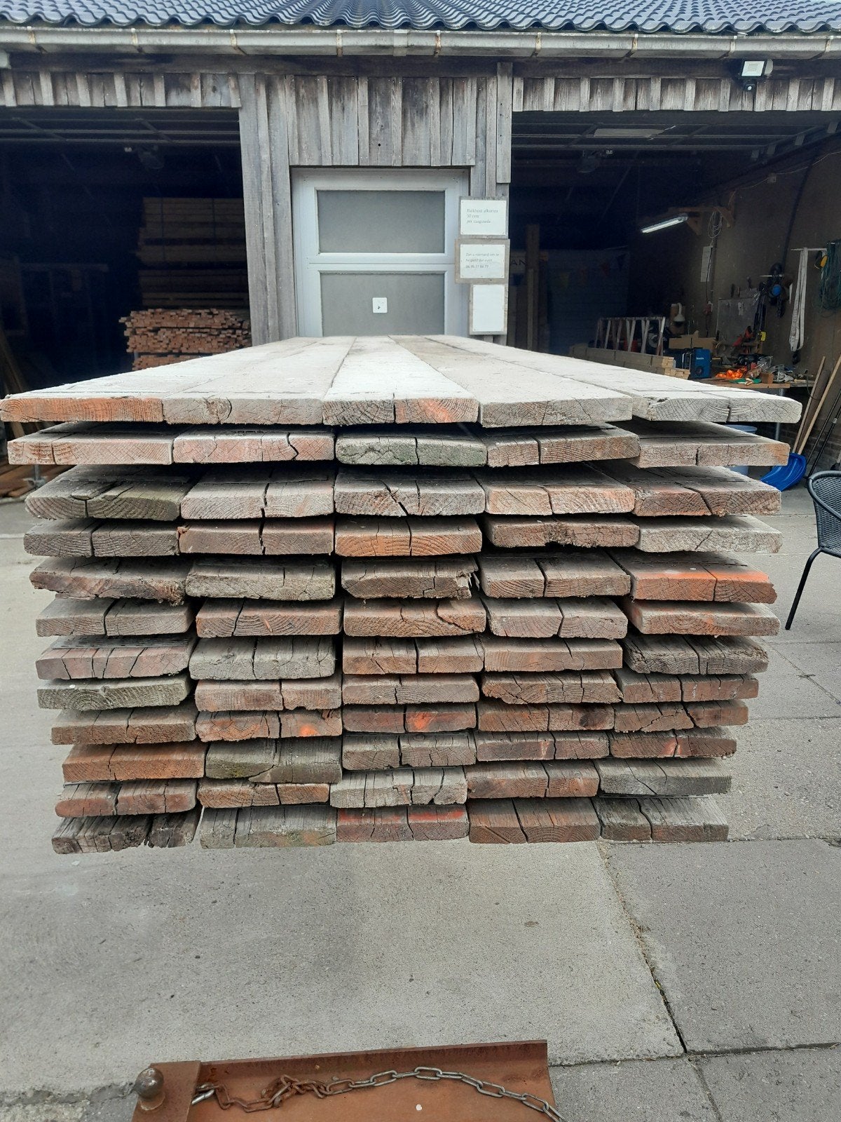 Mooie nette gebruikte steigerplanken, 25 tot 50 mm, Ophalen of Verzenden, Plank, Steigerhout