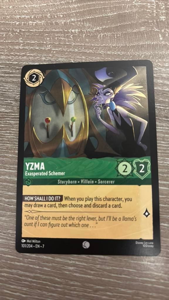Disney Lorcana Yzma exasperated schemer 101-204 7ARI nonfoil, Ophalen of Verzenden, Zo goed als nieuw