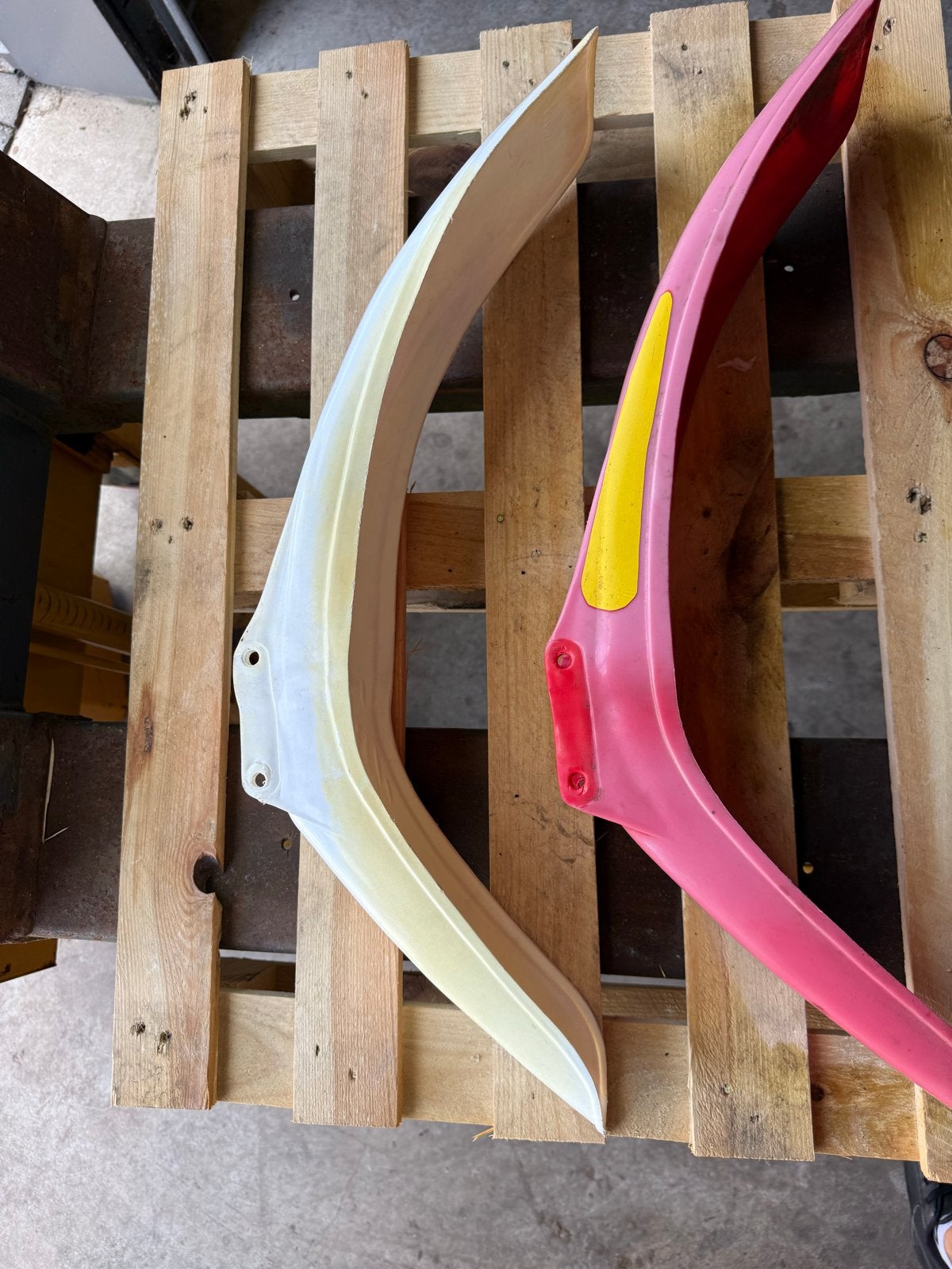 Spatborden voor motorcross (roze en wit) Honda MT, Ophalen, Gebruikt