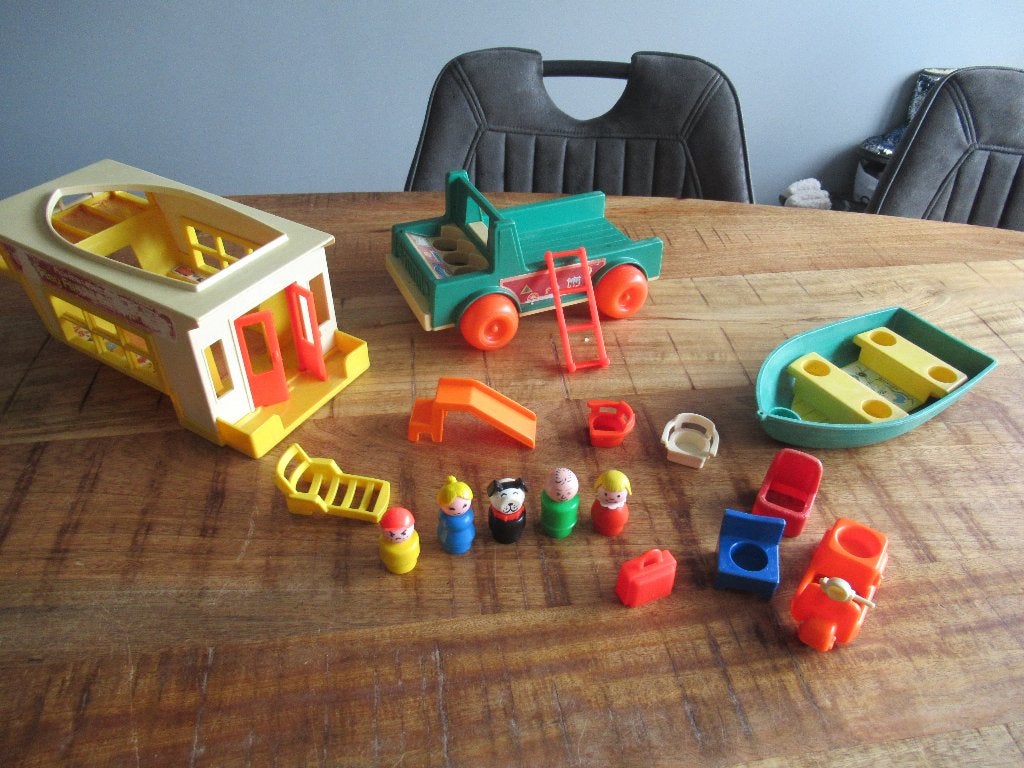 Uitgebreide Fisher price vintage retro Camper No 994 1972, Ophalen of Verzenden, Gebruikt, Speelset