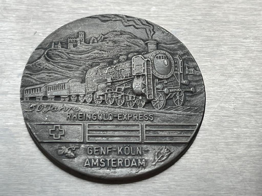 50 Jaar Rheingold-Express Penning, Genf, Köln, Amsterdam, Ophalen of Verzenden, Overige materialen, Buitenland