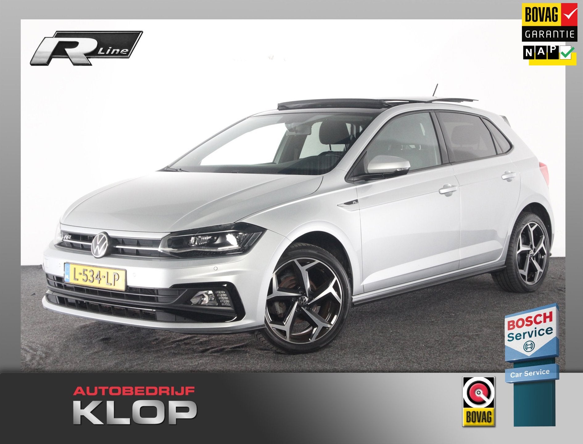 Volkswagen Polo 1.0 TSI R-line | Org NL-auto | panoramadak |, Auto's, Volkswagen, Stof, Gebruikt, Euro 6, 1096 kg