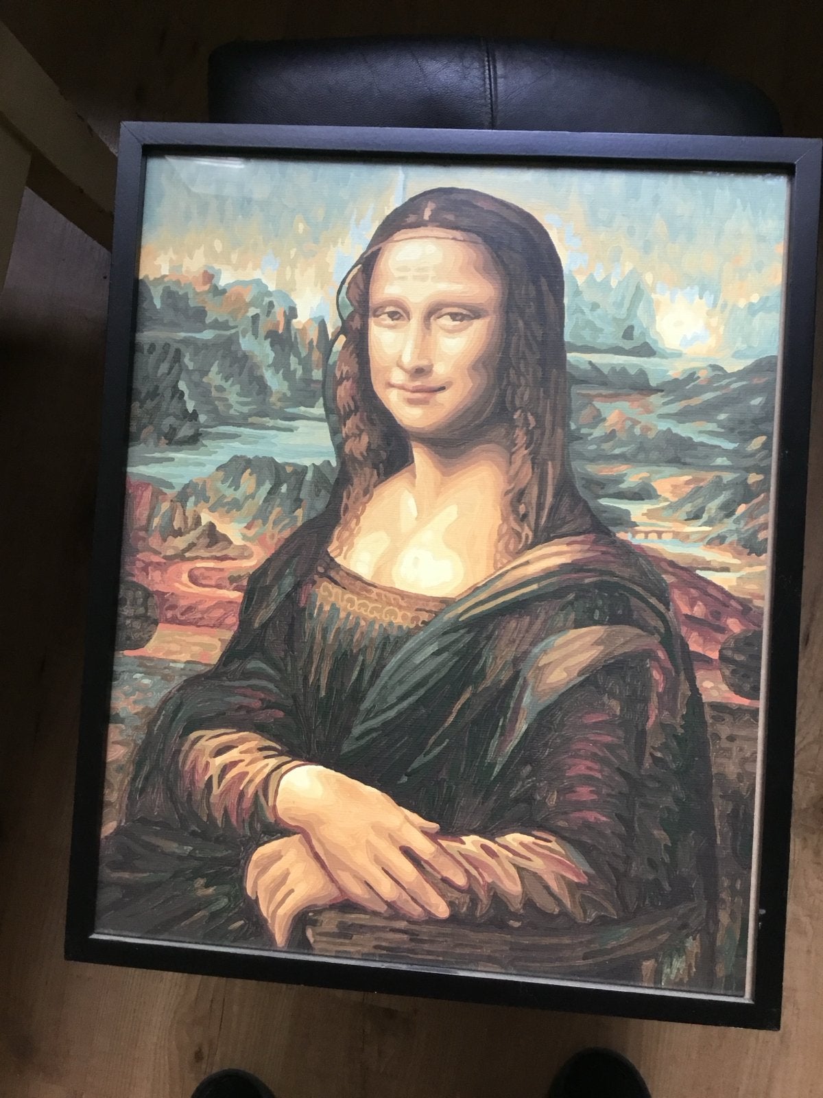 Mona Lisa Acrylverf Schilderij - 40x50 cm, Ophalen of Verzenden, Schilderij, Minder dan 50 cm