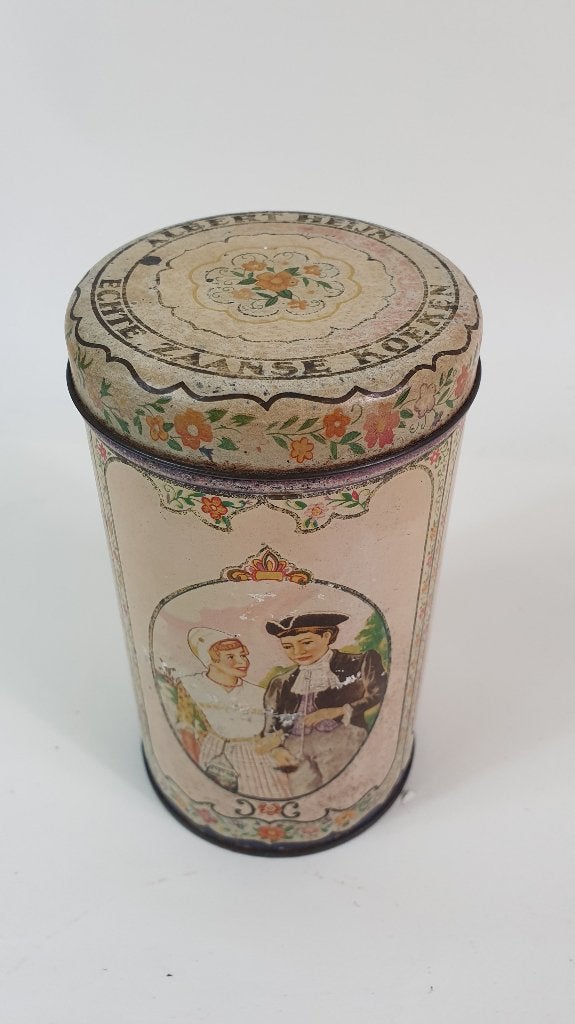 Vintage blik Albert Heijn Echte Zaanse Koeken. 4C7, Ophalen of Verzenden, Gebruikt, Koek(jes)
