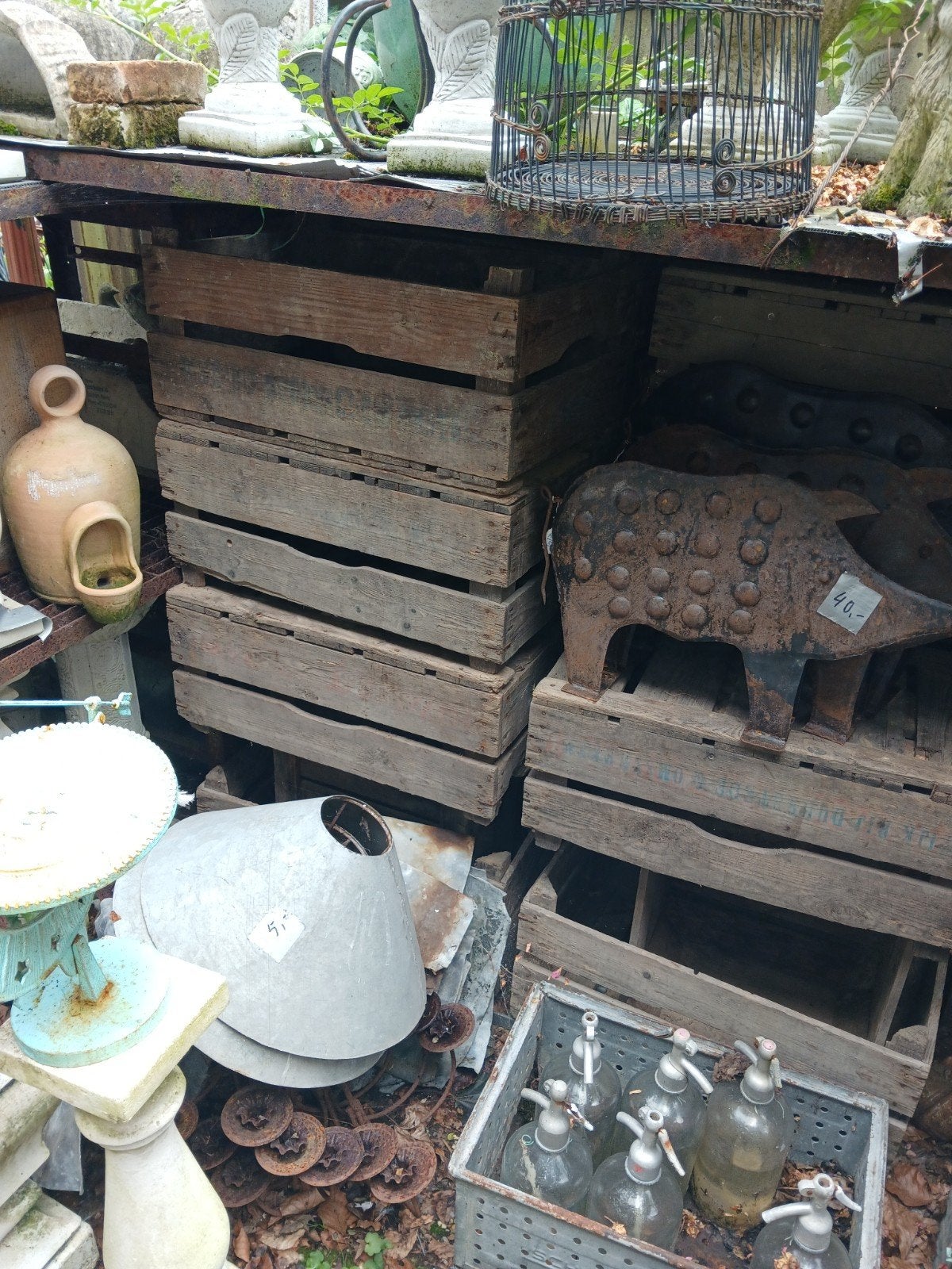 Vintage Houten Kisten Veilingkist met jaartal +/- 50 jr oud, Ophalen, Gebruikt, 50 tot 100 cm, Minder dan 50 cm