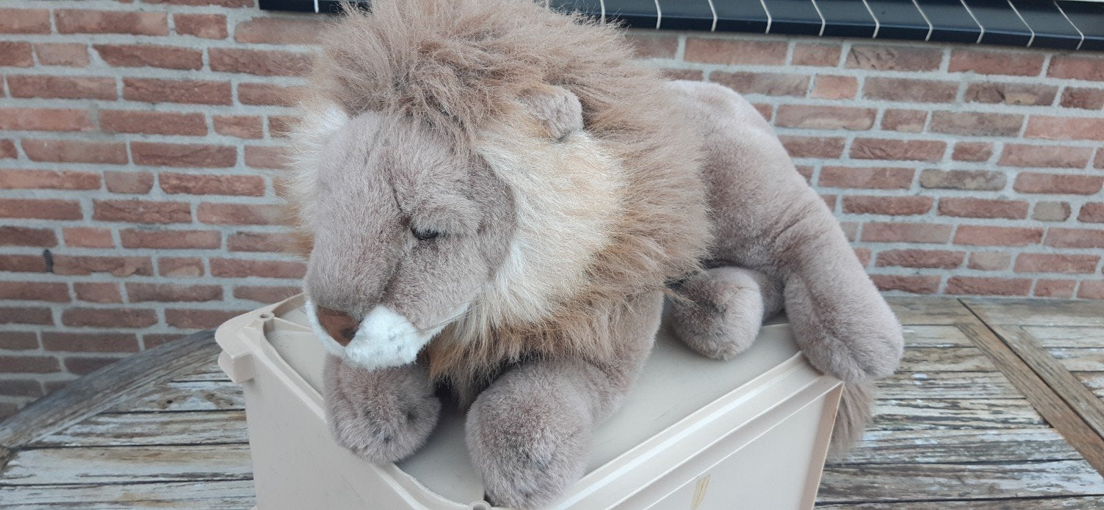 Grote pluche leeuw - Zo goed als nieuw, Kinderen en Baby's, Ophalen, Zo goed als nieuw, Middelgroot (20 tot 80 cm), Leeuw