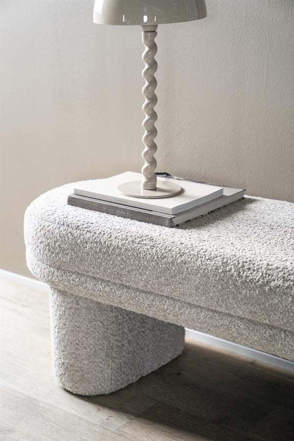 By-Boo poef/bank Rama 120 cm - beige of taupe - nieuw, Ophalen, Rond, 100 tot 125 cm, Stof