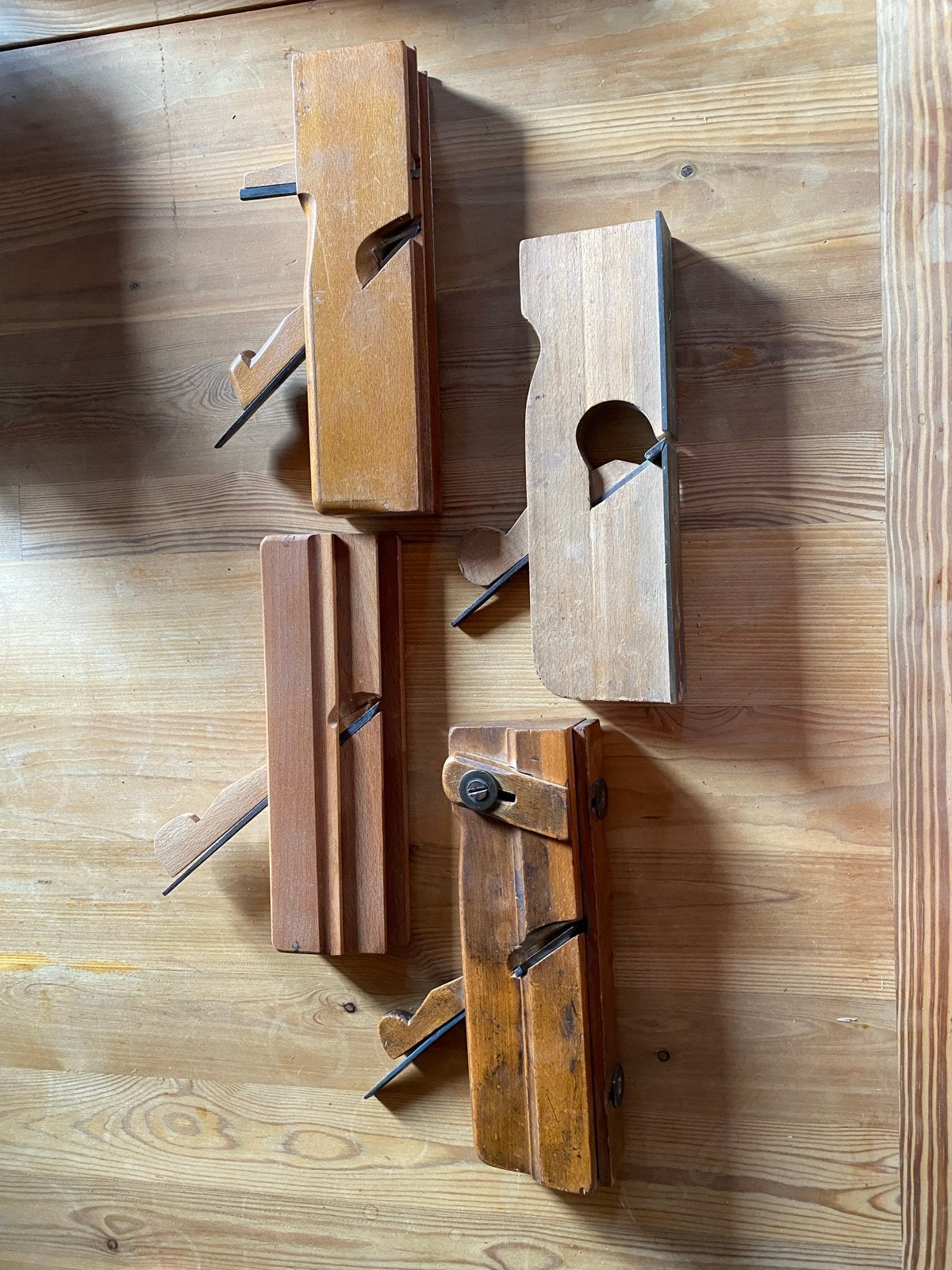 Set van 4 vintage houten schaven, Antiek en Kunst, Verzenden