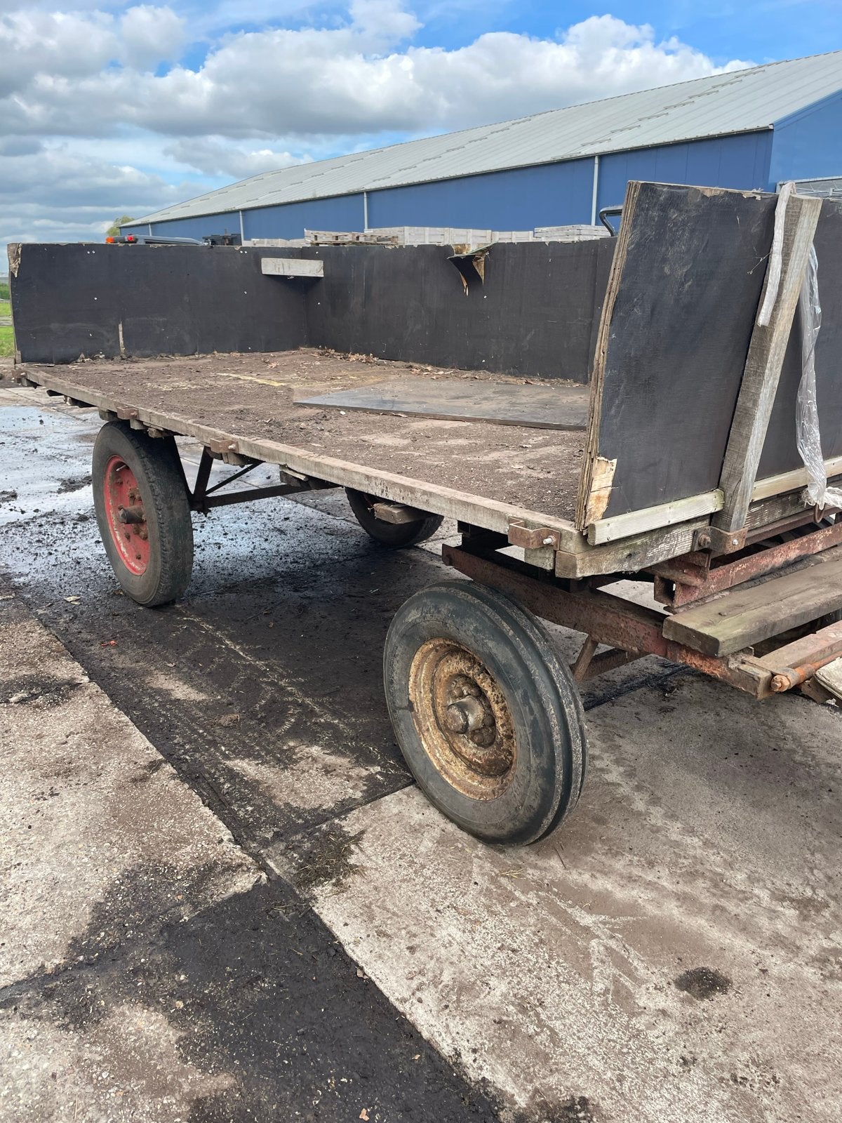 Platte schamelwagen - Robuust en functioneel, Ophalen, Gebruikt