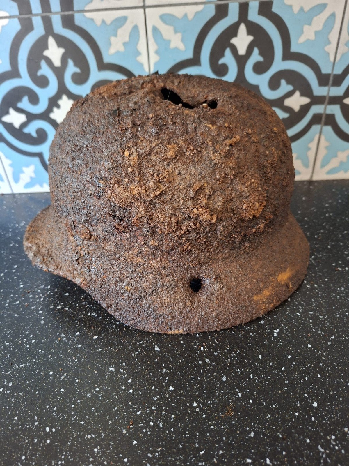 Ww2 wo2 Duitse bodemvondst helm, Verzamelen, Militaria | Tweede Wereldoorlog, Ophalen of Verzenden, Duitsland, Helm of Baret