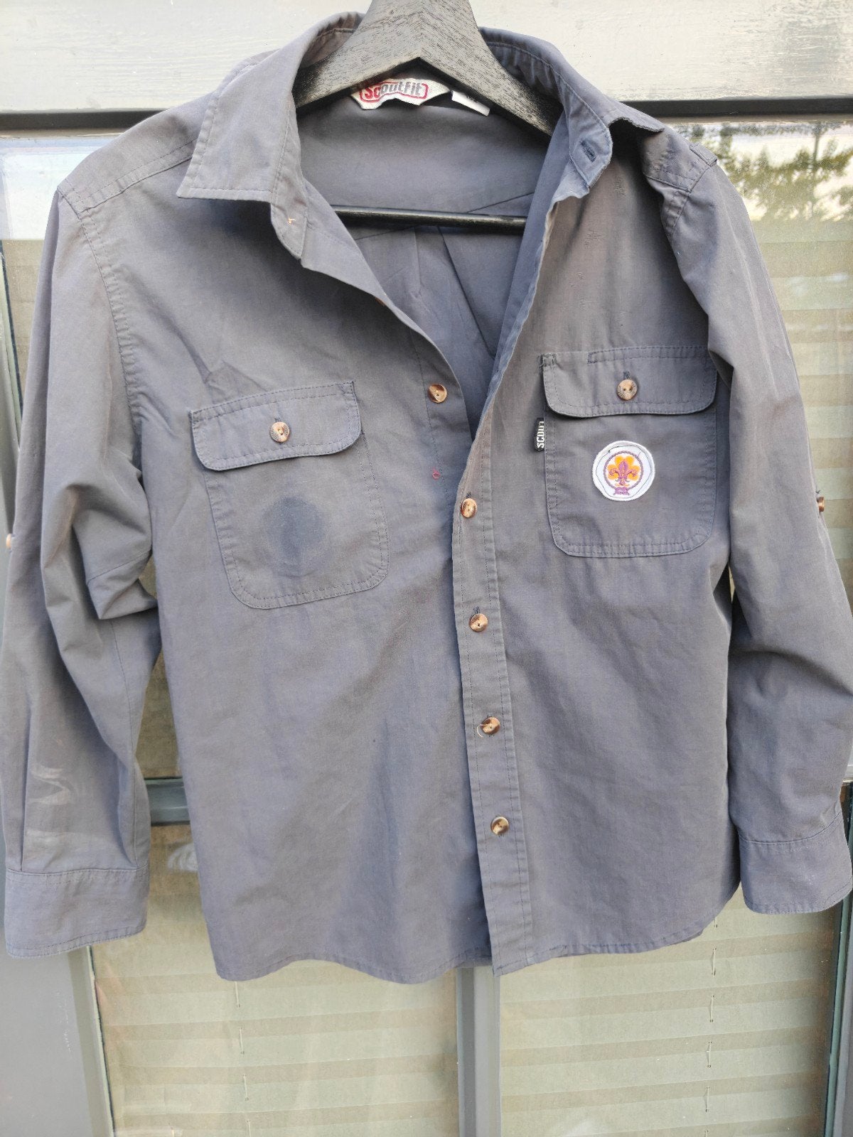 ScoutFit Scout Blouse Maat 152 Gebruikt blauw waterscouting, Verzamelen, Ophalen of Verzenden, Gebruikt, Kleding